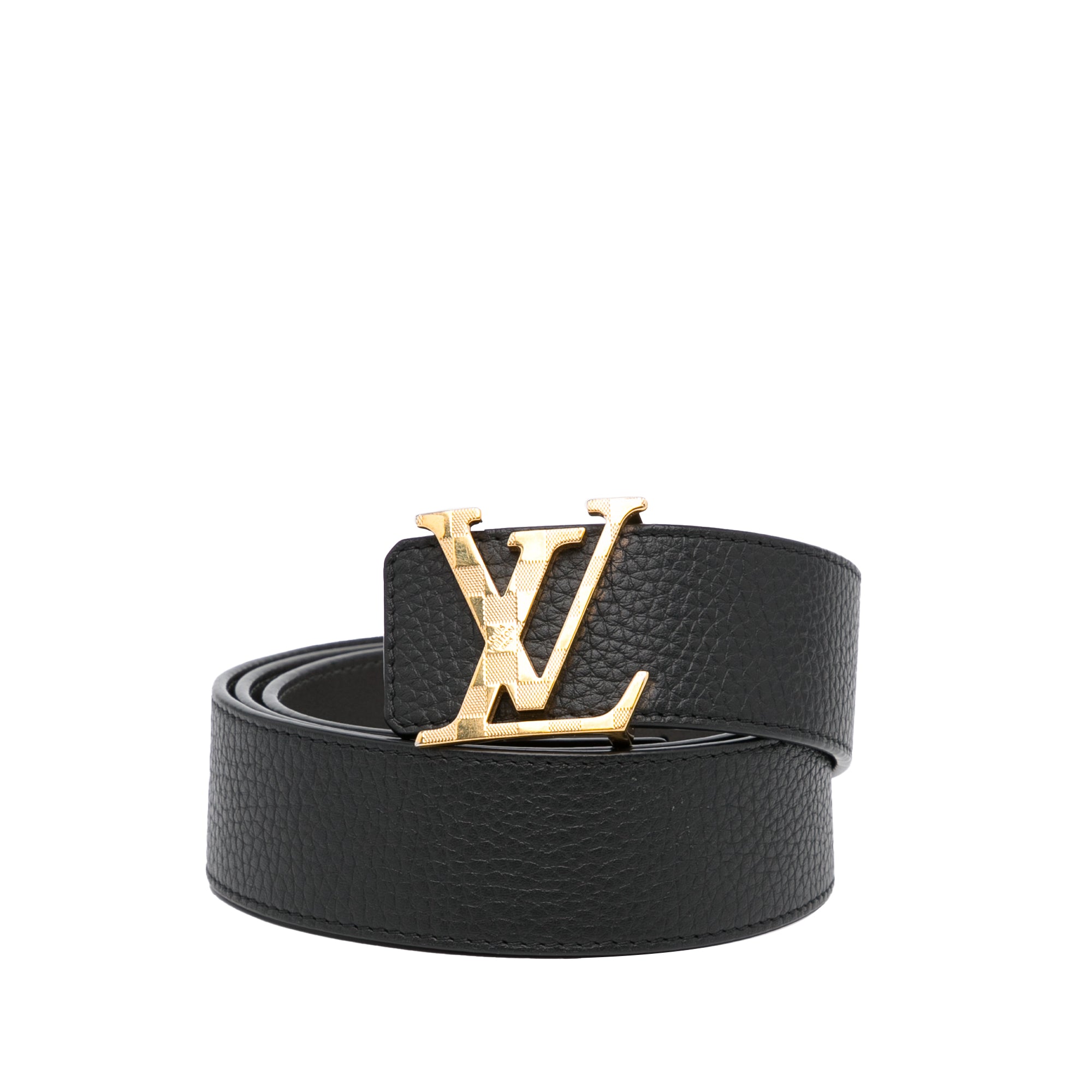 Image of Black Louis Vuitton LV Initiales Leather Belt EU 100