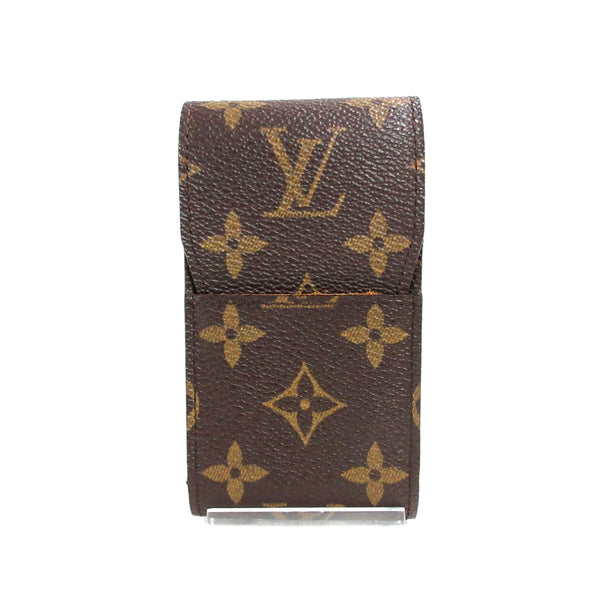 Louis+Vuitton+Cigarette+Case+Clutch+Small+Brown+Leather for sale