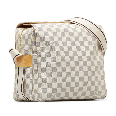 Louis Vuitton Naviglio White Damier Azur Canvas Messenger Bag at