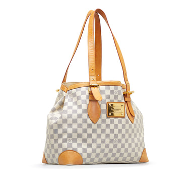 Louis Vuitton Hampstead shopping bag in azur damier canvas and natural  leather