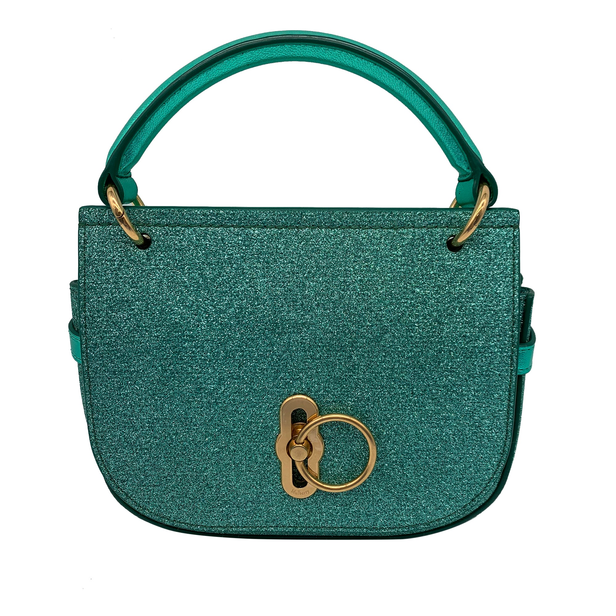 Green Glitter Amberley Leather Satchel