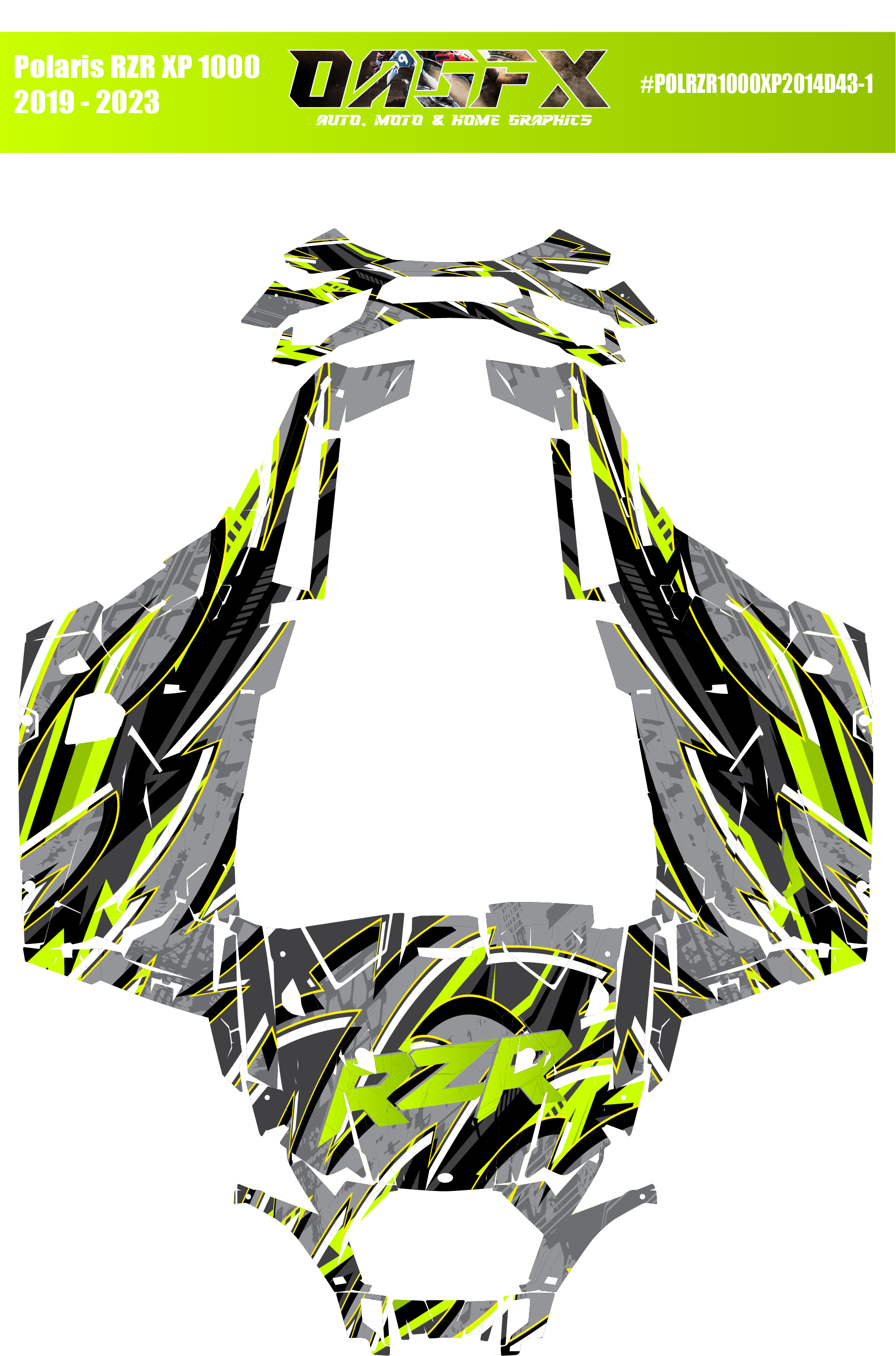 Graphics Kit for POLARIS RZR XP 1000 2019-2022 (5 Color Variations)