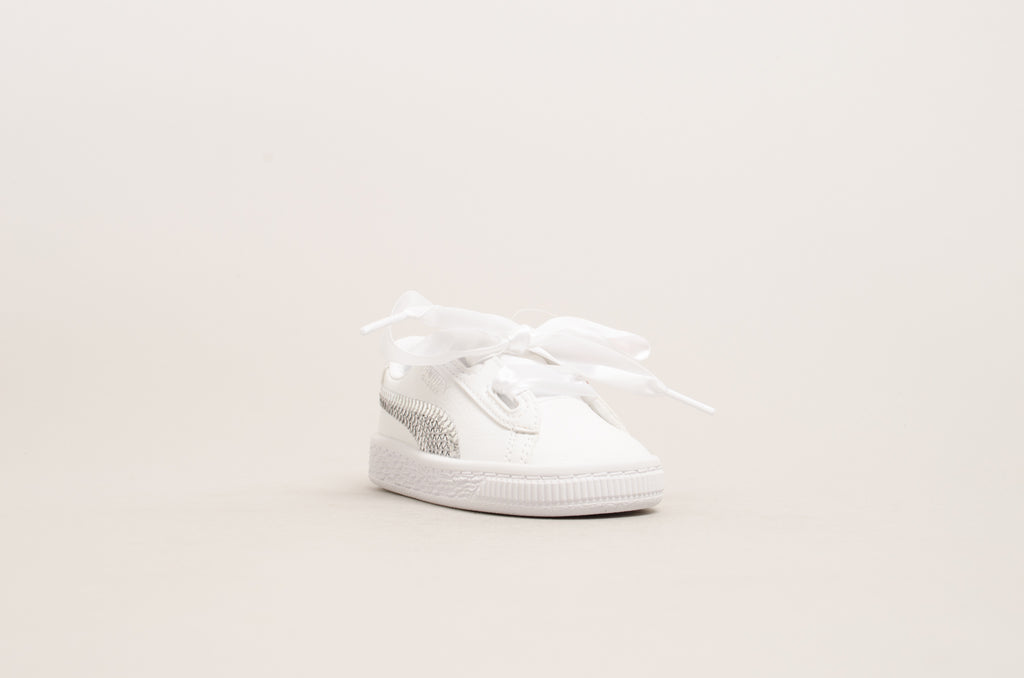 puma basket heart infant white