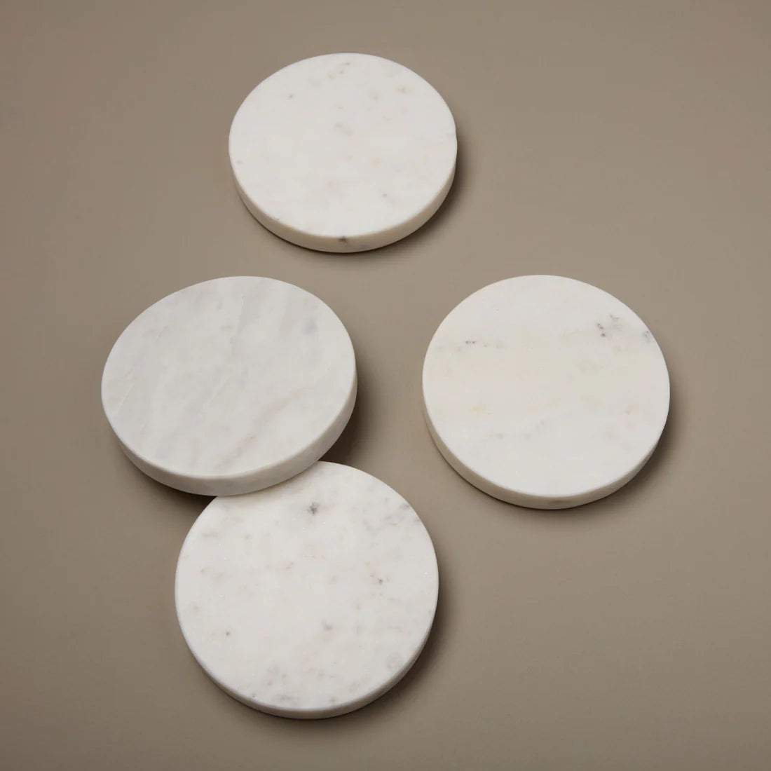 White Marble Round Coasters