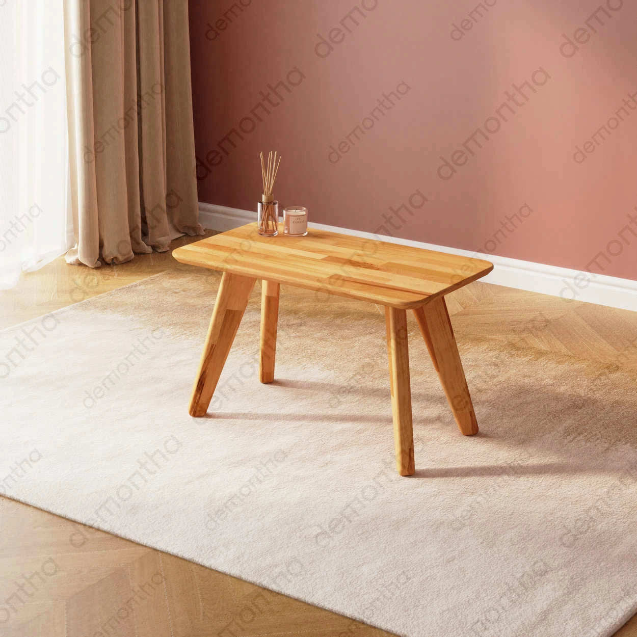 Dakota Solid Wood Rectangular Coffee Table – Minimalist & Modern Centerpiece for Living Rooms