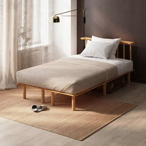 Queens Beech Wood Single Bed Frame - Tomruque Wood Studios