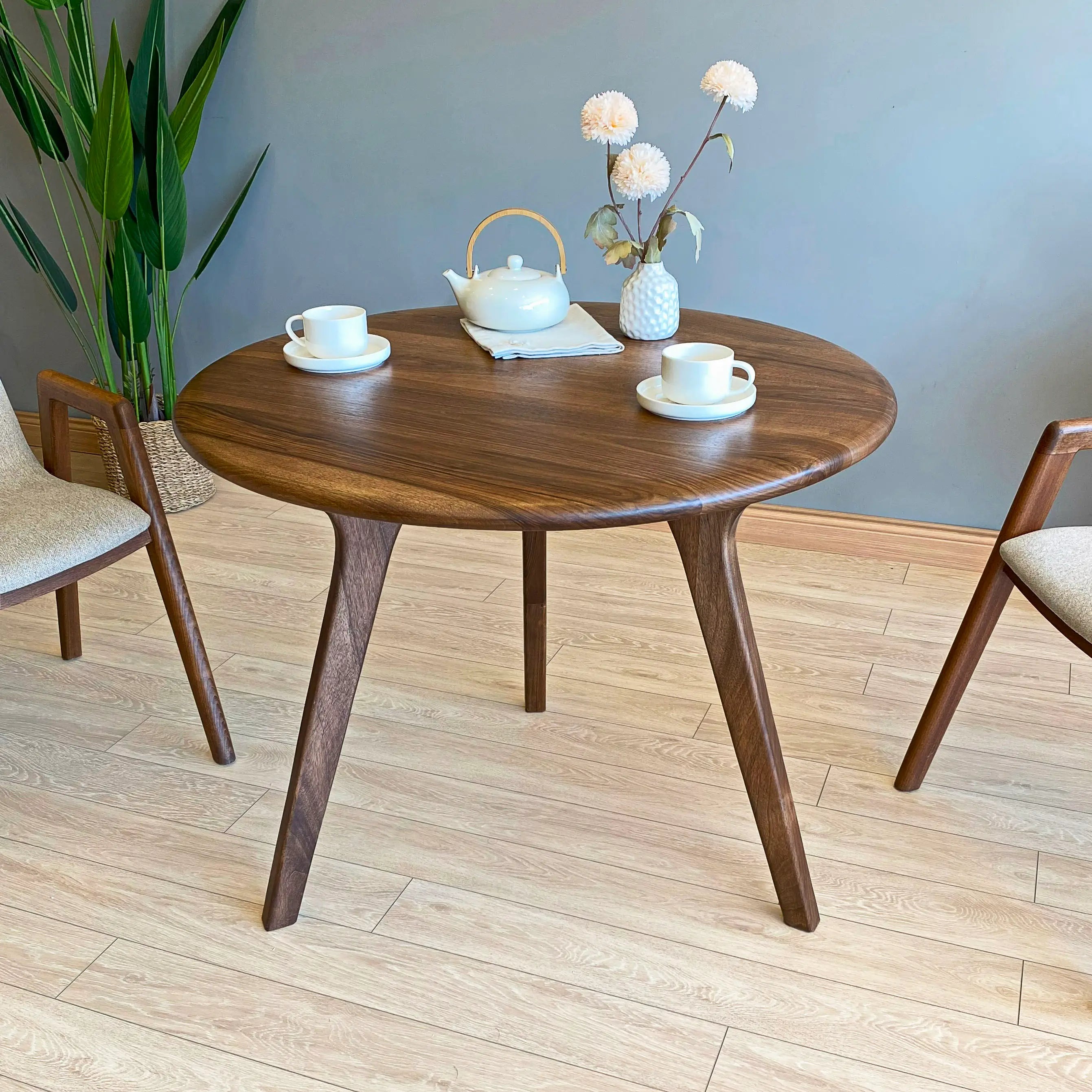 Sidney Circular Walnut Dining Table | Mid Century Modern