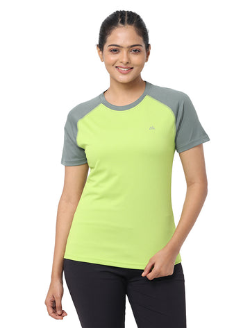 Women Sports Wear T Shirt - Wedge Wood/Sky blue