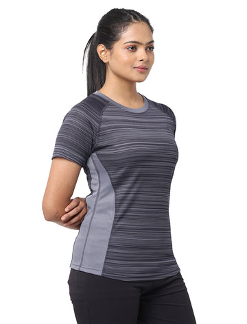 Women Active Wear T Shirt - Black