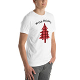 T-Shirt, red plaid Christmas tree, Unisex t-Shirt, Family Pyjama t-Shirt, classic Christmas Unisex t-shirt