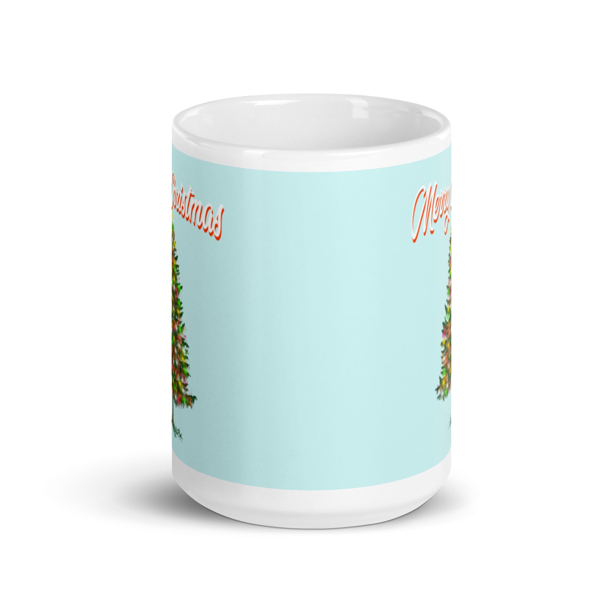 blue christmas mug