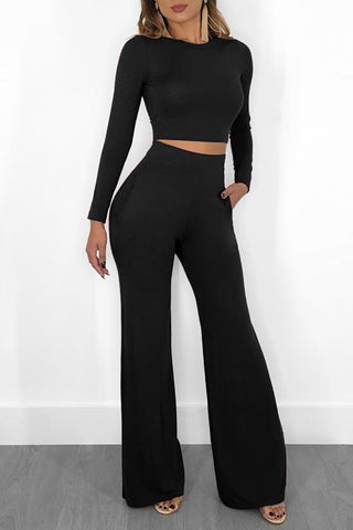 black two piece jumpsuit