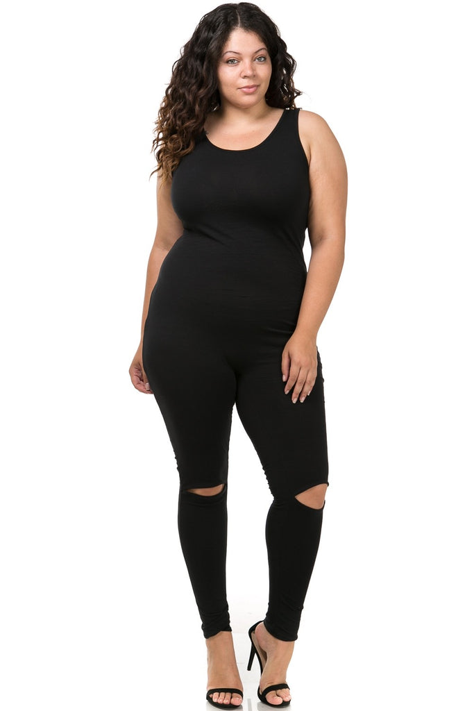 Curvy Girl Jumpsuit with Knee Slit – Envy My Couture