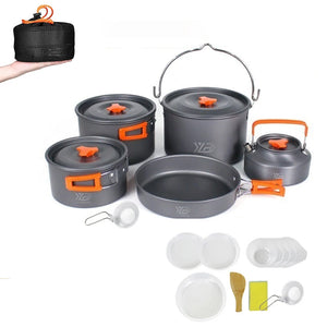 Aluminum 2-8 Person Portable Outdoor Camping Cookware Set - youroutdoorlivingshop