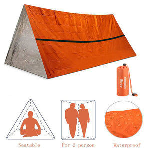 Waterproof Outdoor SOS Thermal Blanket 2 Person Mylar Tube Emergency Shelter Survival Tent - youroutdoorlivingshop