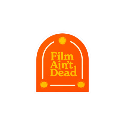 Film Photography Vinyl Sticker - 'Film Ain't Dead' - Orange