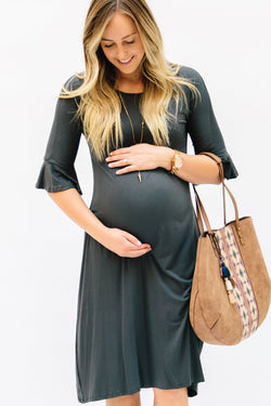 flutter sleeve midi dress