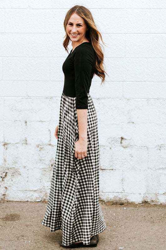 white skirt with black top