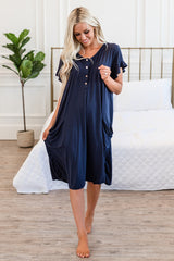 The Sophie House Dress: Navy