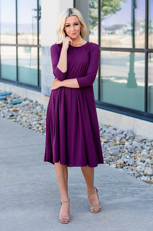 plum swing dress