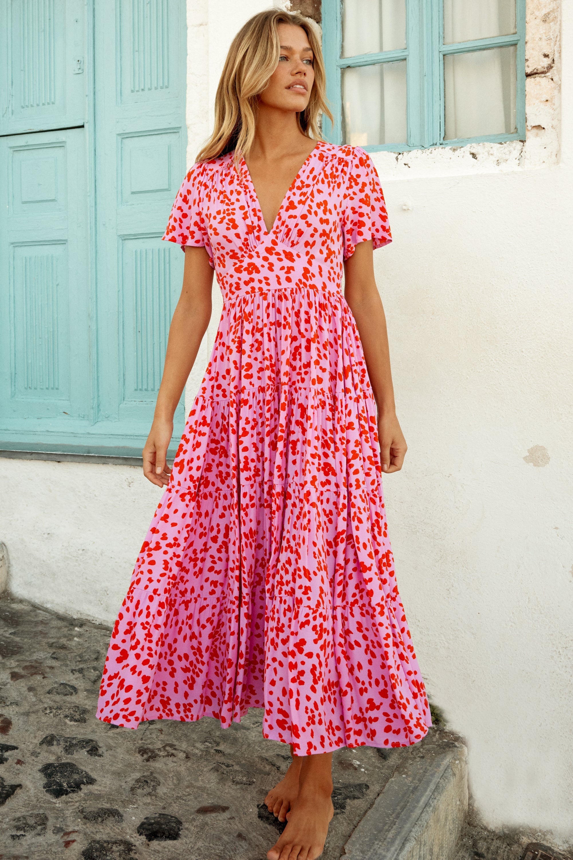 Carmella Dress In Flamingo