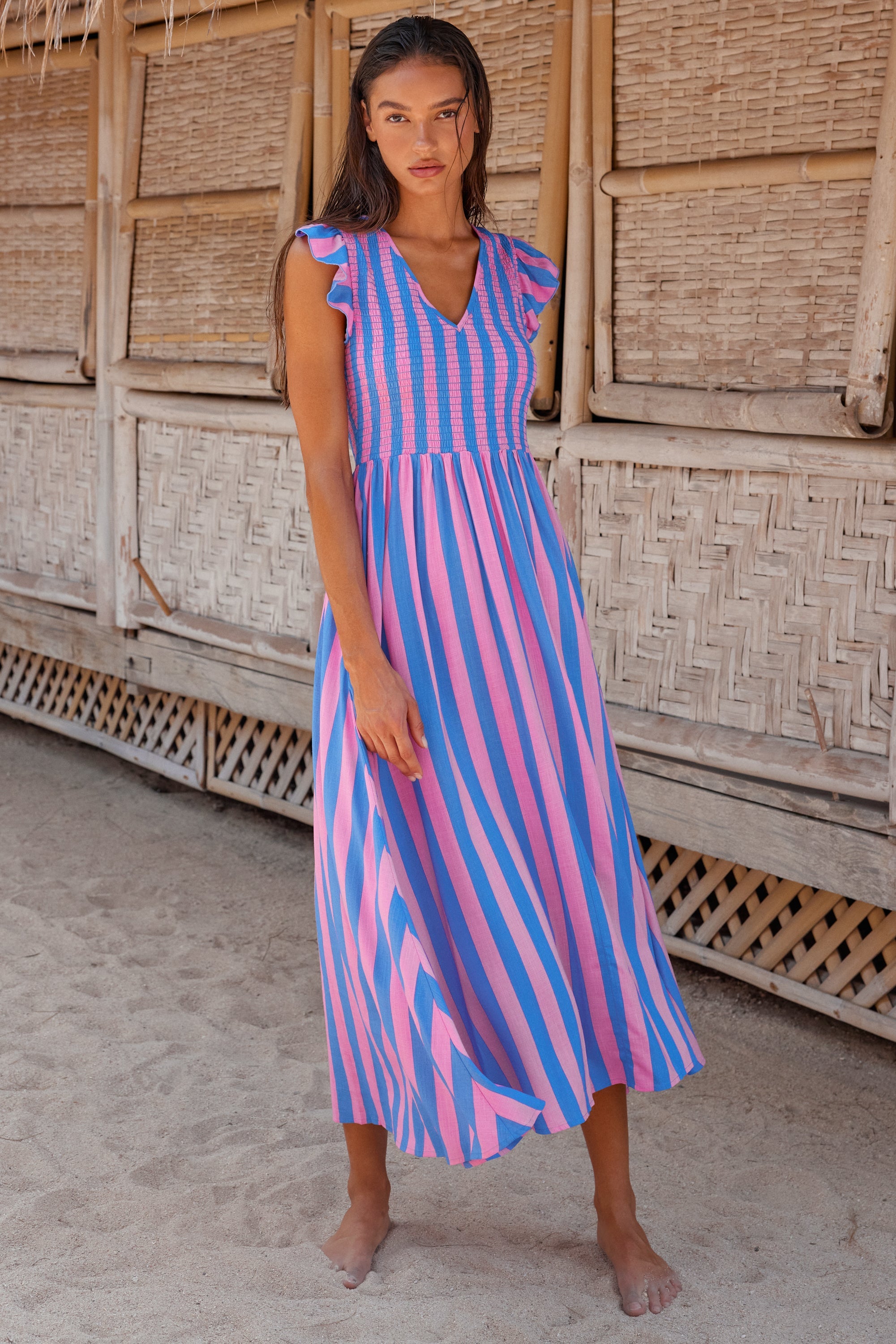 Della Dress In Gelato Stripe