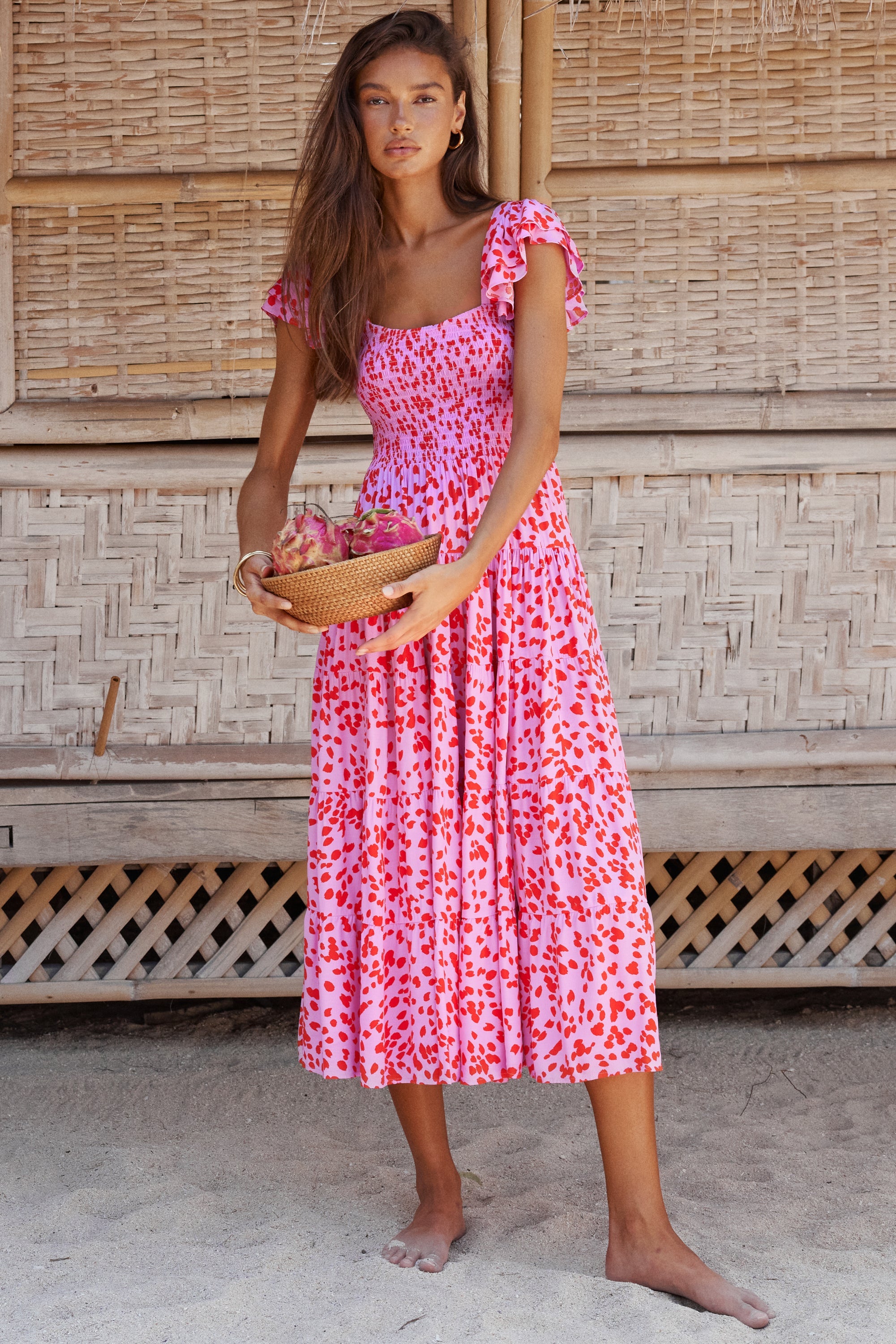 Ebony Dress In Flamingo