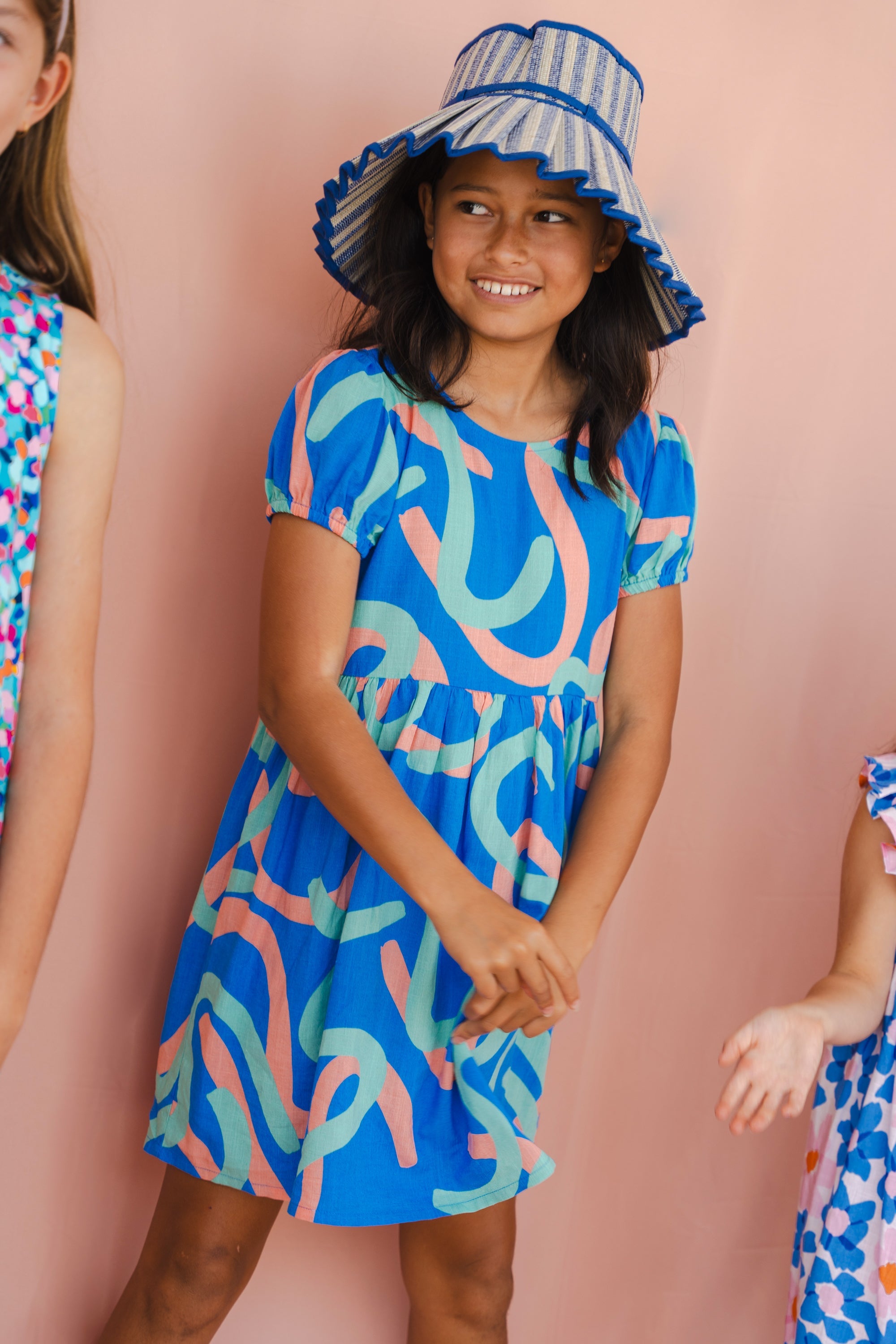 Nini Dress In Ocean Squiggle