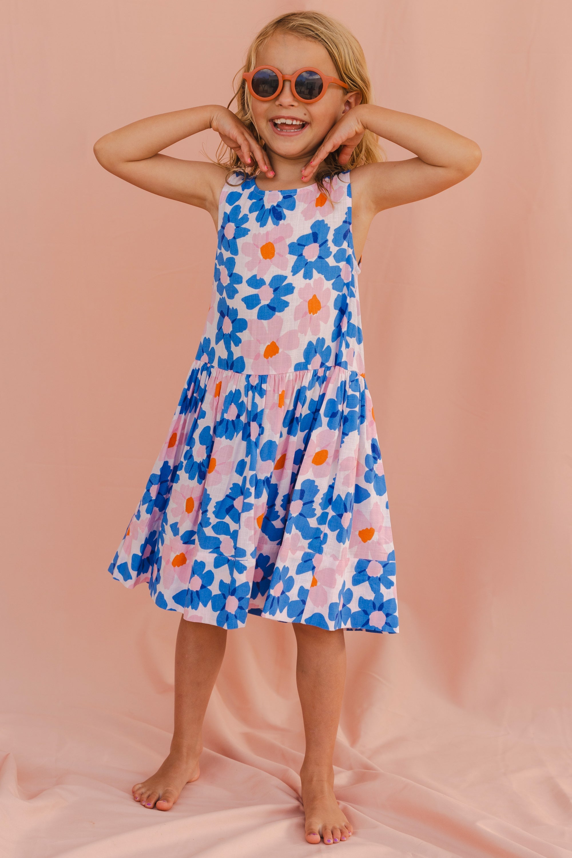 Sadie Bird Dress In Ocean Daisy