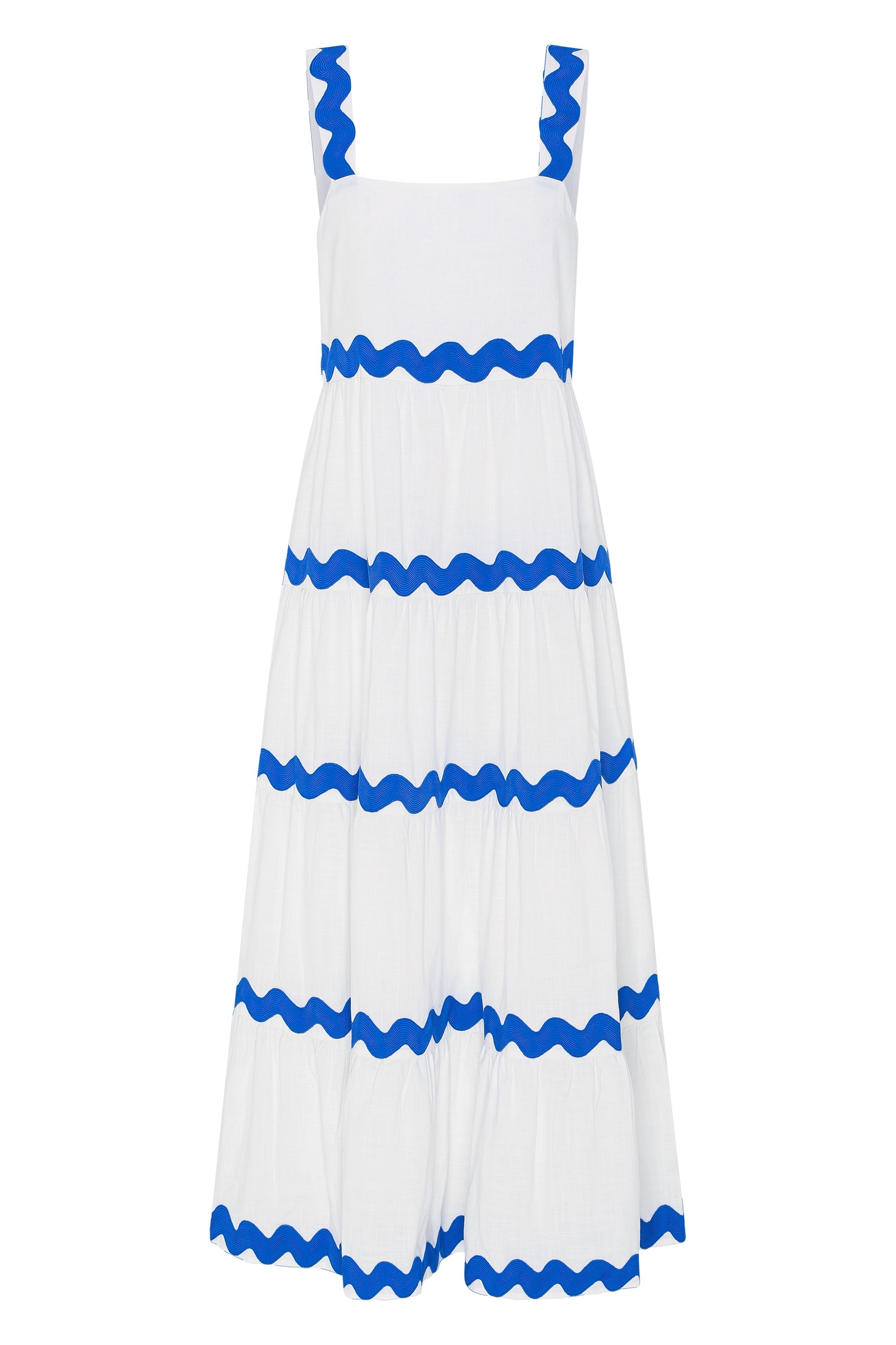 Sierra Maxi Dress In White Ric Rac