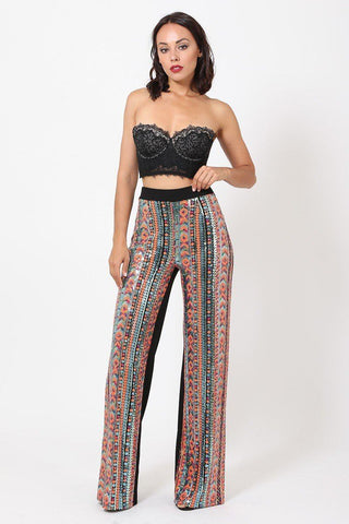 High Waist Sequins Pants | NIGEL MARK