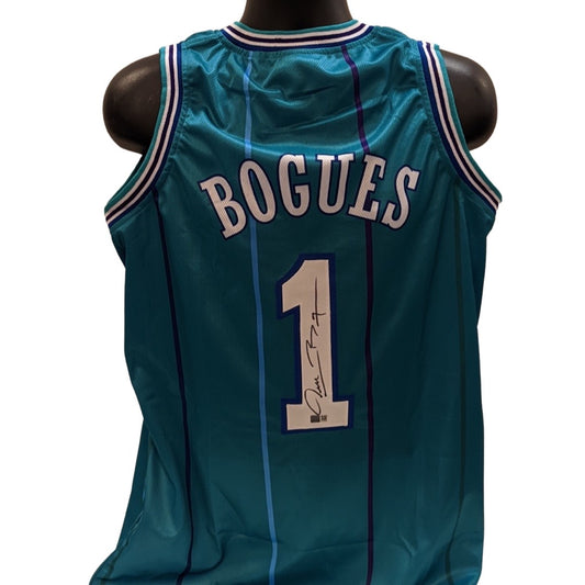 Muggsy Bogues Autographed Charlotte Hornets Teal 1992-93 Mitchell