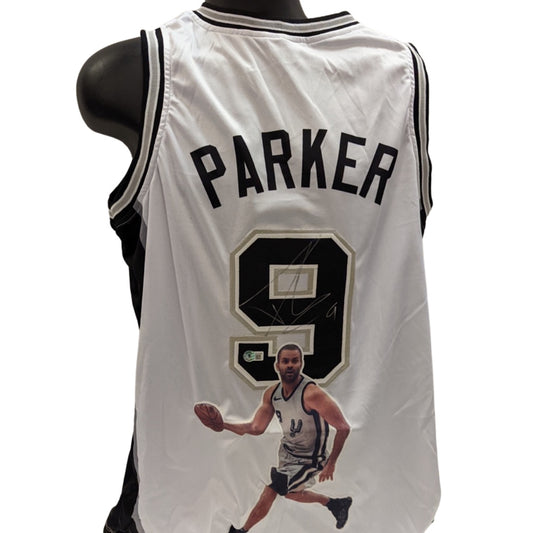 Tony Parker Autographed San Antonio Spurs Black Mitchell & Ness