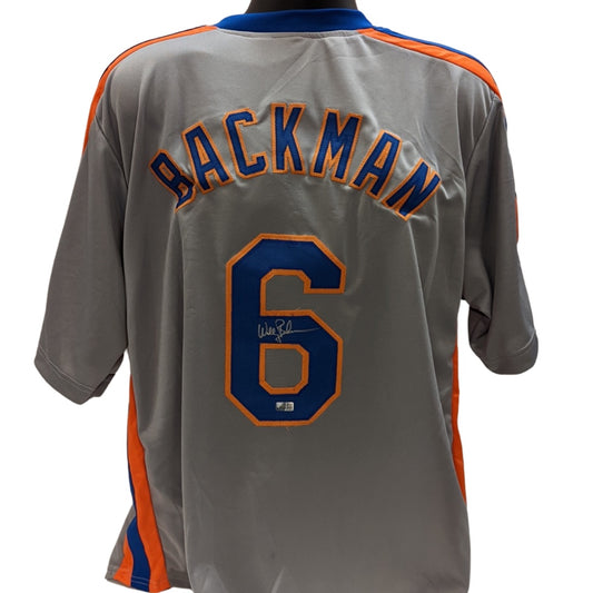 Wally Backman Signed New York Mets Jersey (Steiner) 1986 World