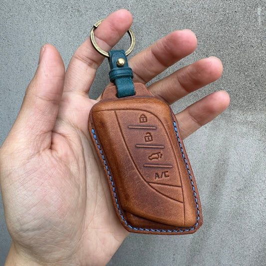  LUNNUN Genuine Leather Key Fob Cover Compatible with