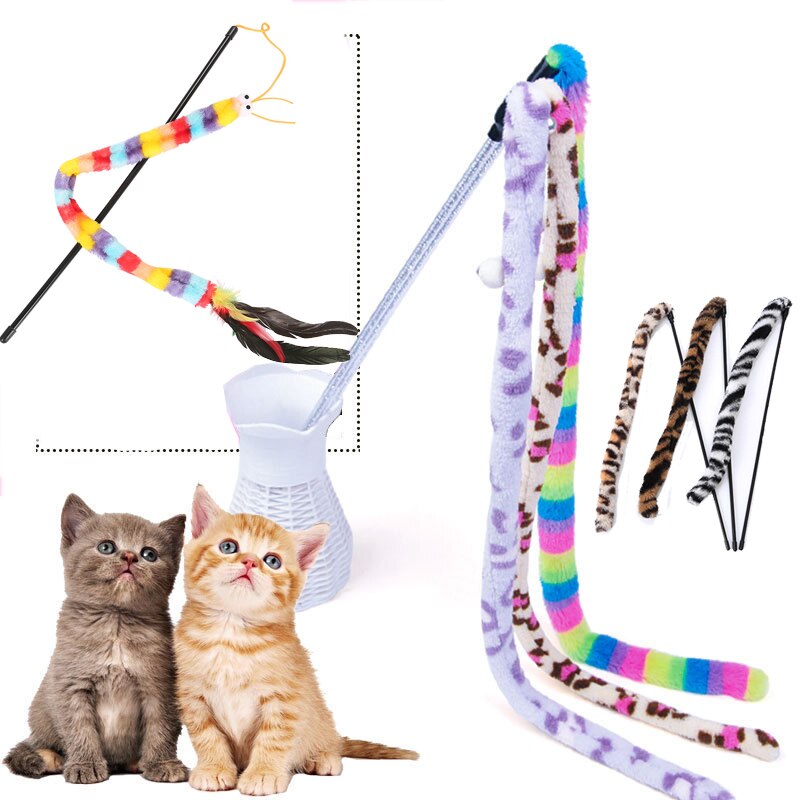 Cat Toy Feather Cat Teaser Wand Cat Interactive Toy Funny Caterpillar