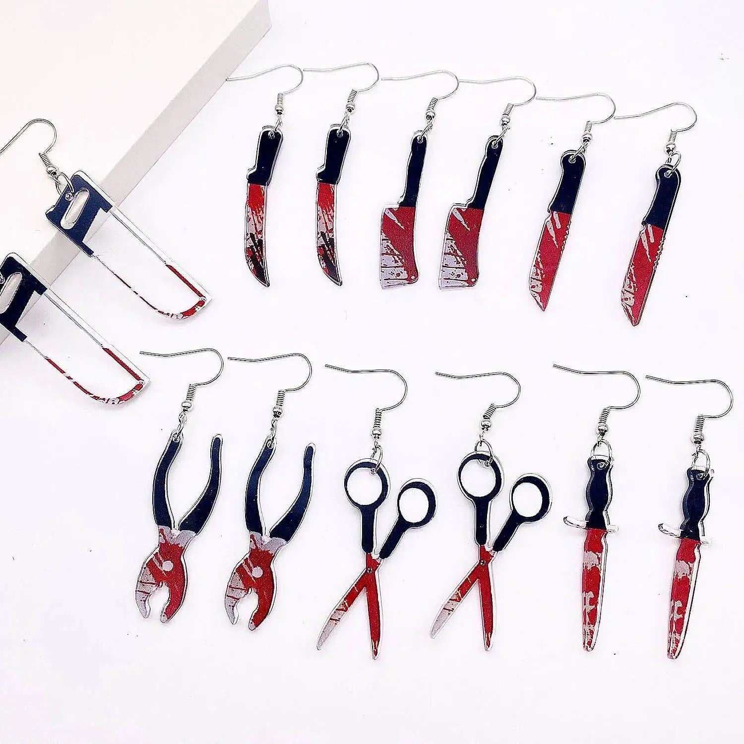 Funny Gothic Bloody Knife Acrylic Earrings