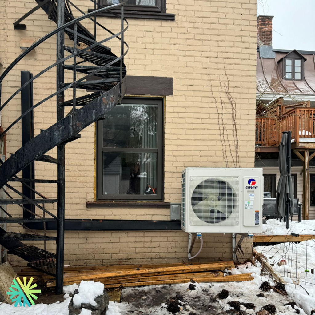 Installation of a Gree FreeMatch Extreme Double Zone Heat Pump in Longueuil