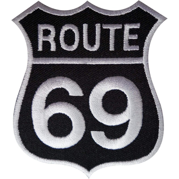 Route 69 Patch Iron Sew On Embroidered Highway Road Sign Biker Badge A