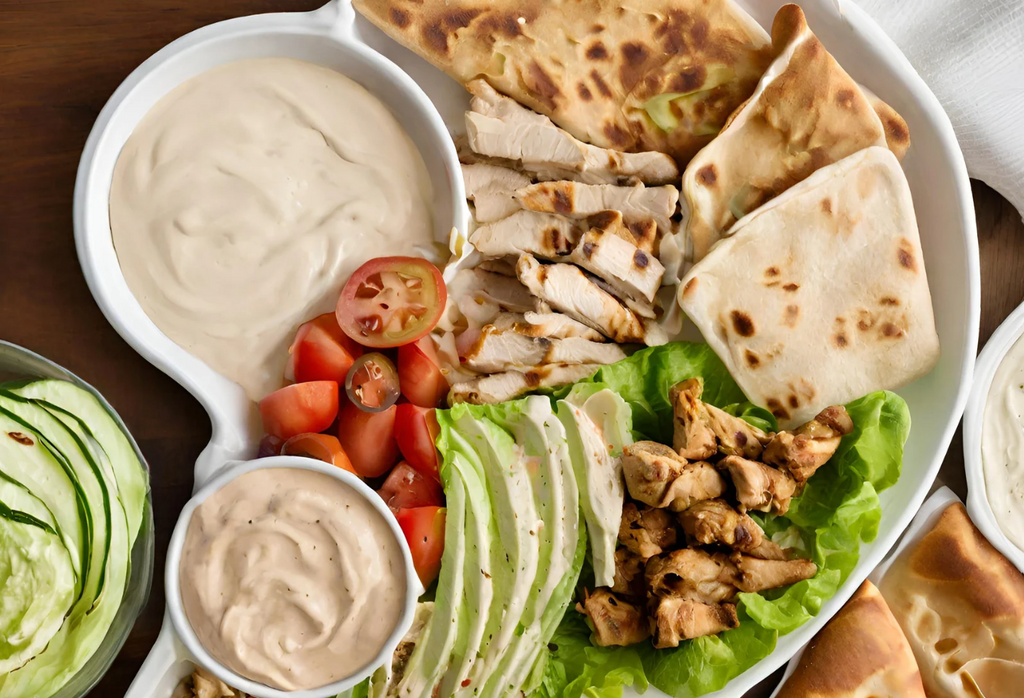 A picture of a shawarma platter