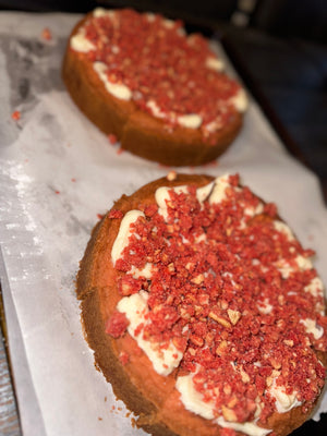 Strawberry Shortcake Cookie Cake - TrippleDSweets