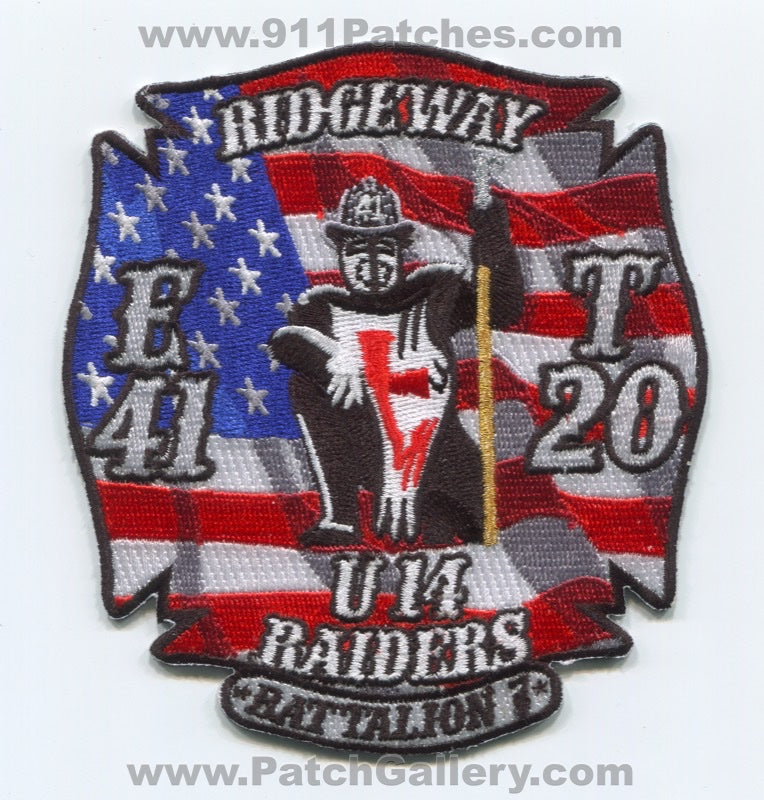 Memphis Fire Department Engine 41 Truck 20 Unit 14 Battalion 7 Patch Tennessee TN