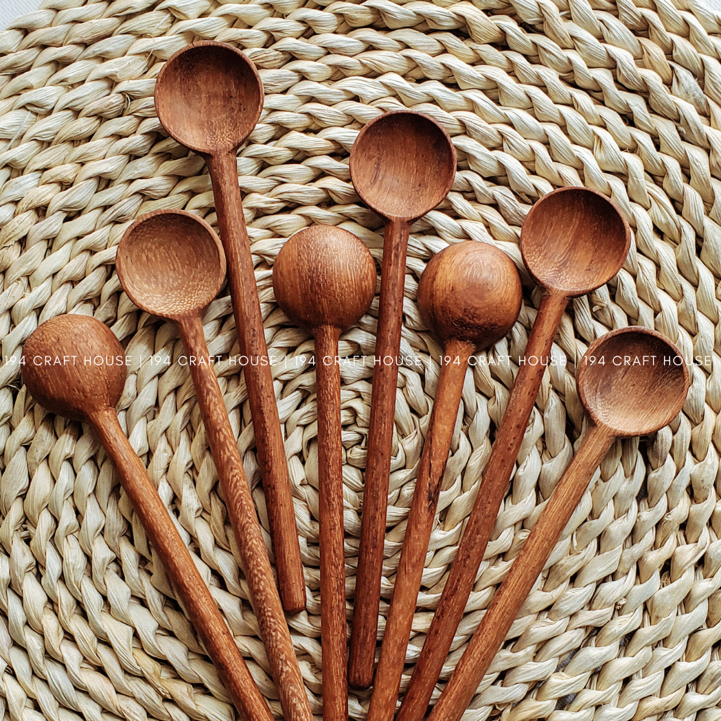 Hand Carved Wooden Coffee Stirring Spoon - Kitchen Serving Utensils