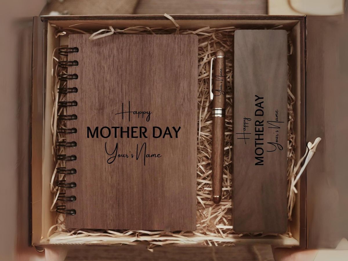 Engraved Pen Set And Notebook Personalized Mother's Day Gift