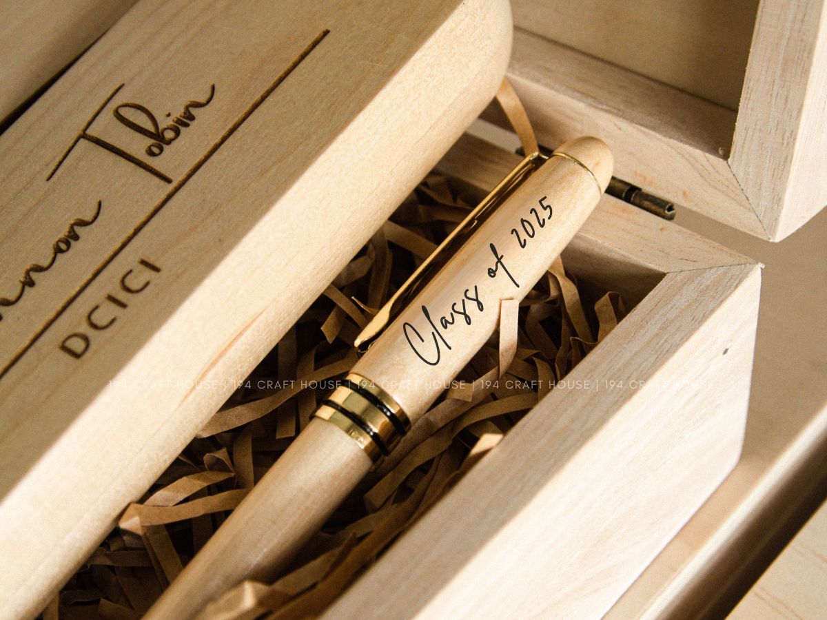 Maple Ballpoint Pen and Case Set Personalized Engraved Gift