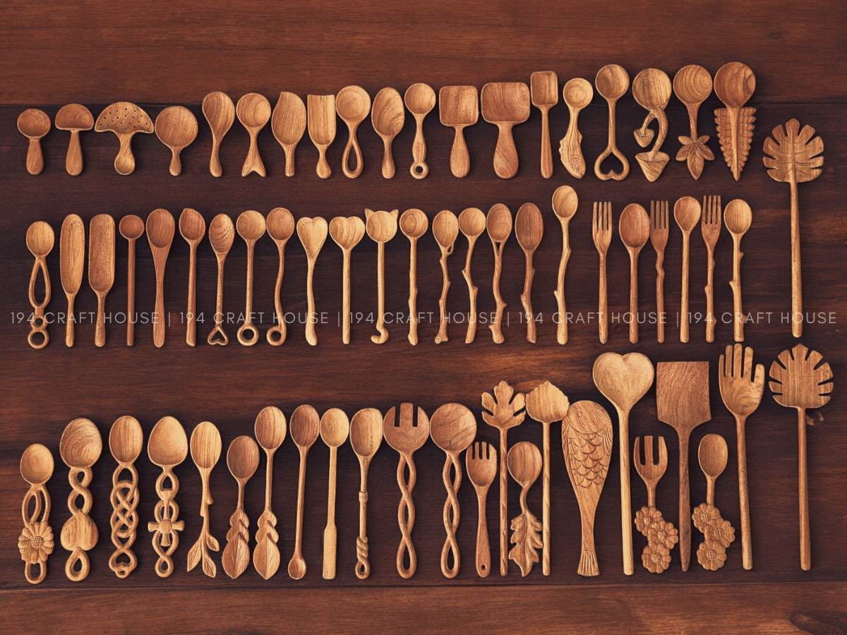 Handmade Wooden Spoon and Fork Set