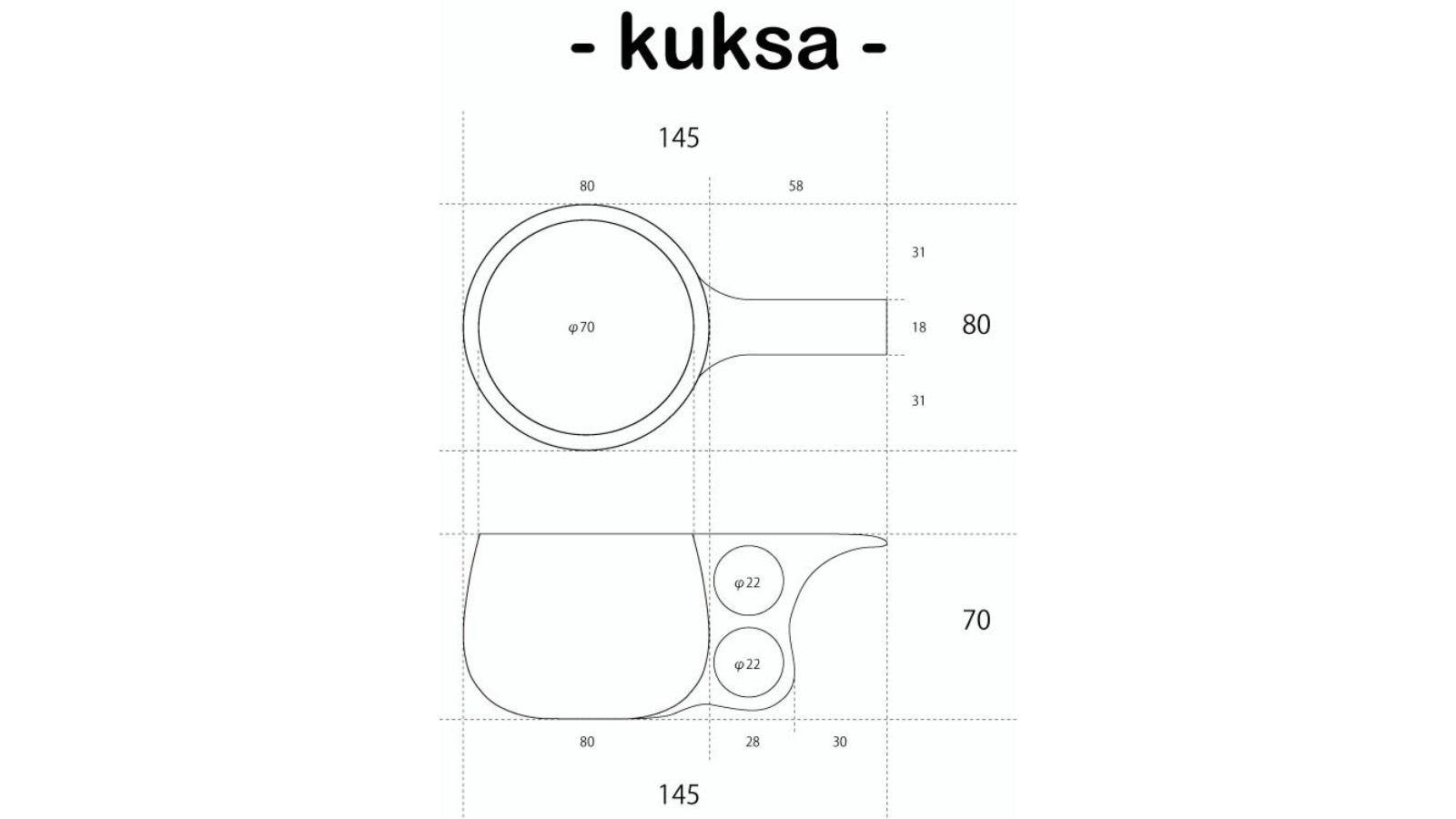 How to make a Kuksa cup step by step - Step 2: Kuksa cup drawing with your size and design.