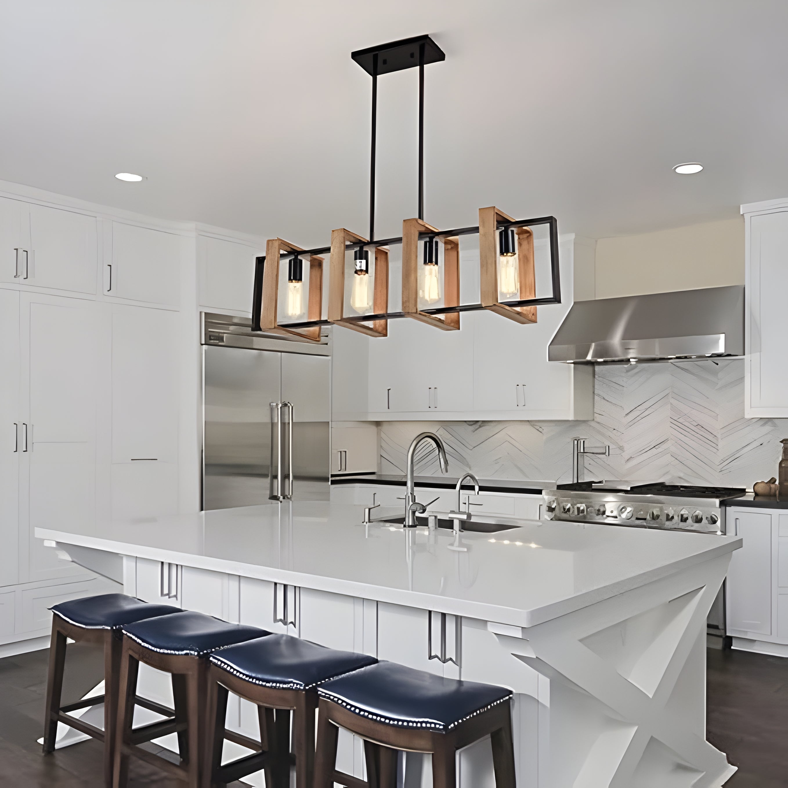 Wood Pendant Light for Kitchen Island