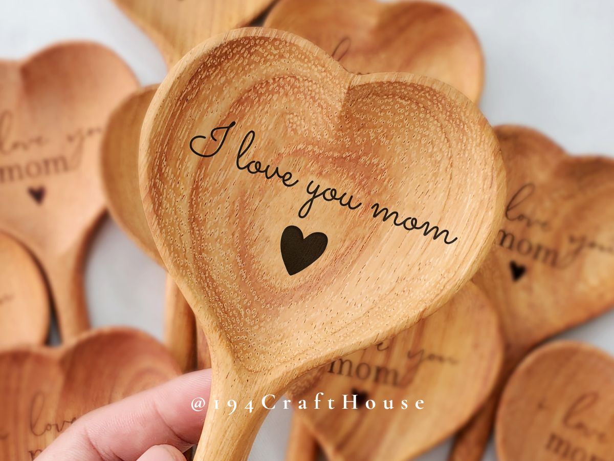 Engraved Wooden Heart Spoon