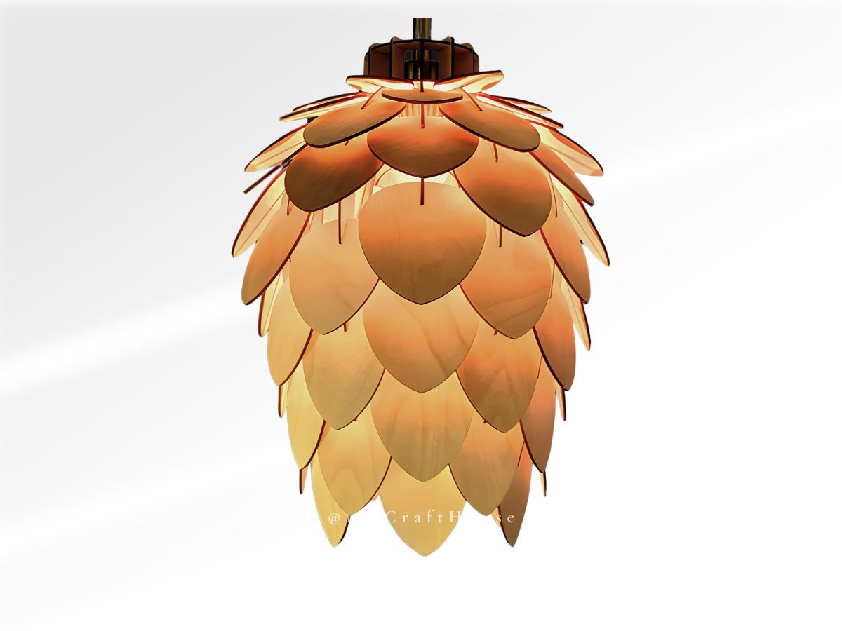 Pinecone Wooden Pendant Light